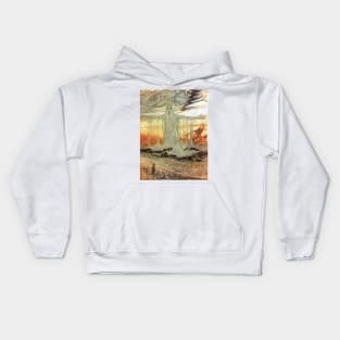 The Shipwrecked Man and the Sea - Arthur Rackham Kids Hoodie